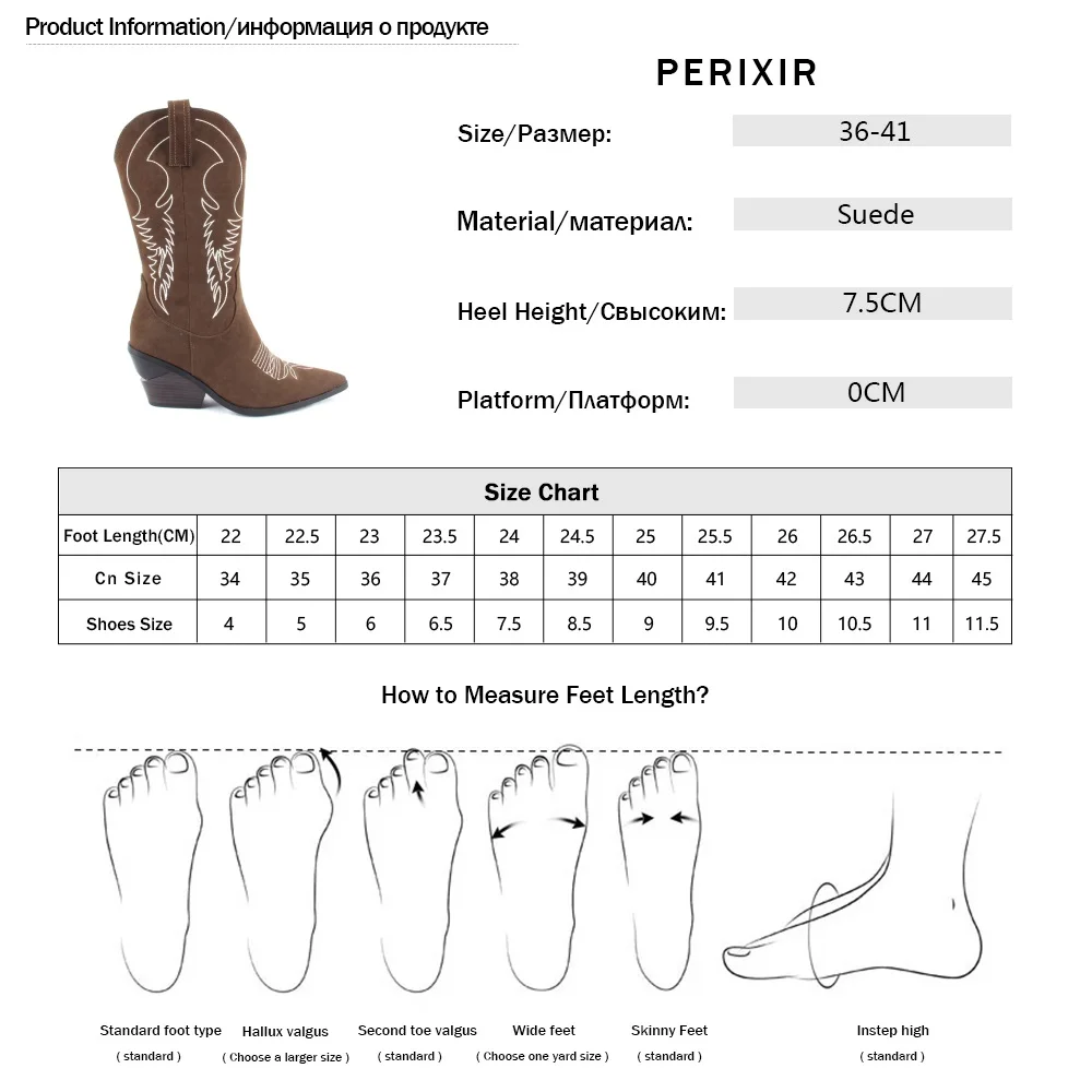 OIAH Brand Women Boots Pointed Toe Wedges Shoes Autumn Winter Embroidery Booties Ladies Western Cowgirl Mid-Calf Boots for Women