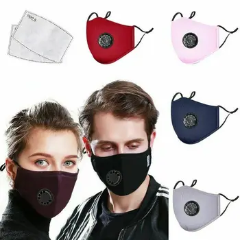

Cotton Face Mask PM 2.5 Mouth Mask Activated Carbon Mask With Filter-Washable Reusable With 2pcs Filter Pads