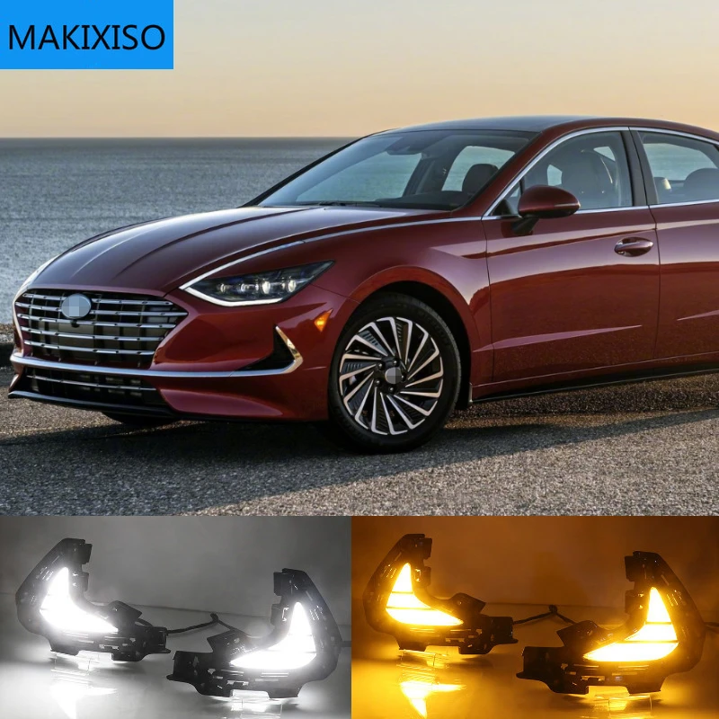 1 Pair For Hyundai Sonata 2020 Car Led Driving Drl Daytime Running