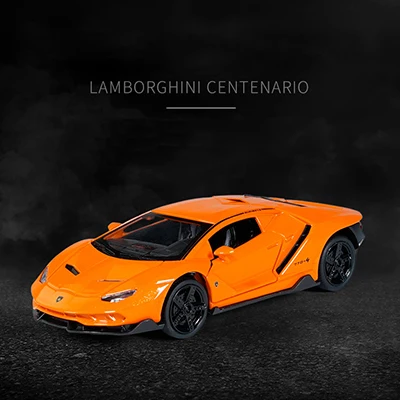 LP770 1:32 Lamborghinis сплав модель гоночной машины Diecasts& Toy Vehicles звуковой свет супер гоночный оттяните назад автомобиль дети подарок на день рождения - Цвет: LP770 Orange