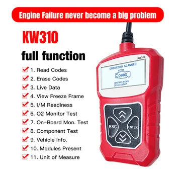 

KW310 OBD2 Scanner OBD Car Diagnostic Tool Engine Code Reader Automotive Diagnostic Tools for Car