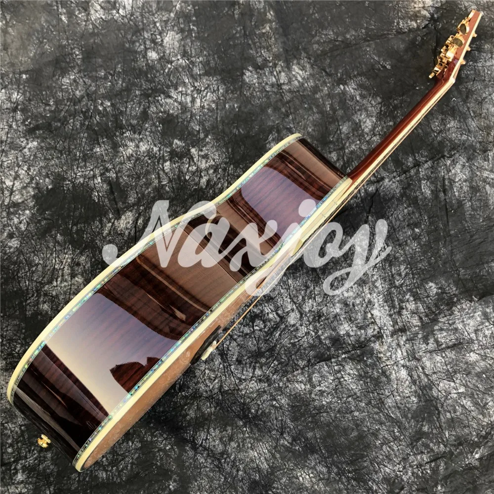 Solid cedar top OM style Акустическая гитара, палисандр сзади и по бокам Акустическая Электрогитара s, гриф из черного дерева
