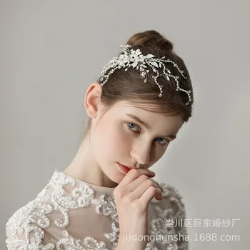 

Pearl Flower Bride Headdress Bridal Hair Comb Wedding Hair Headpiece Crystal Hair Barrette bride Hair Pins Hair Jewelry
