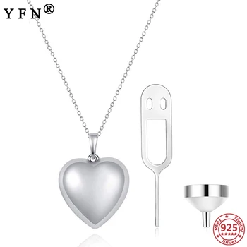

YFN 925 Sterling Silver Urn Heart Necklace for Ashes Memorial Urns Necklace Pet Ash Casket Cremation Pendant Ash Holder Necklace