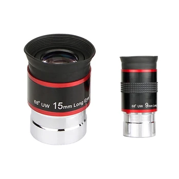 

2x 1.25 Inch Eyepiece 68 Degree Ultra Wide Angle 9mm/15mm for Astronomical Telescope Monocular Eyepiece