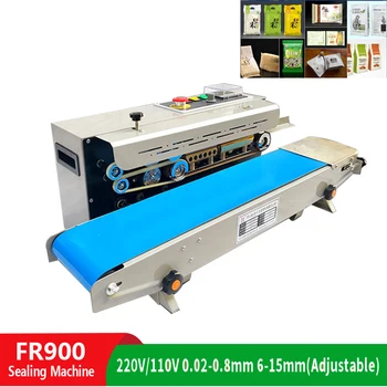 

FR900 Automatic Continuous Film Sealing Machine Plastic Bag Packaging Machine Quick Sealing Machine Food Printing Date