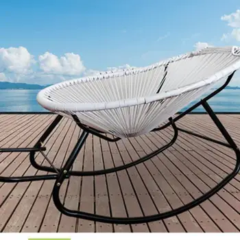 

Sleeping Chair Household Recreational Color Rocking Chair Reclining Chair Adult Rattan Rocking Chair Elderly Balcony Leisure
