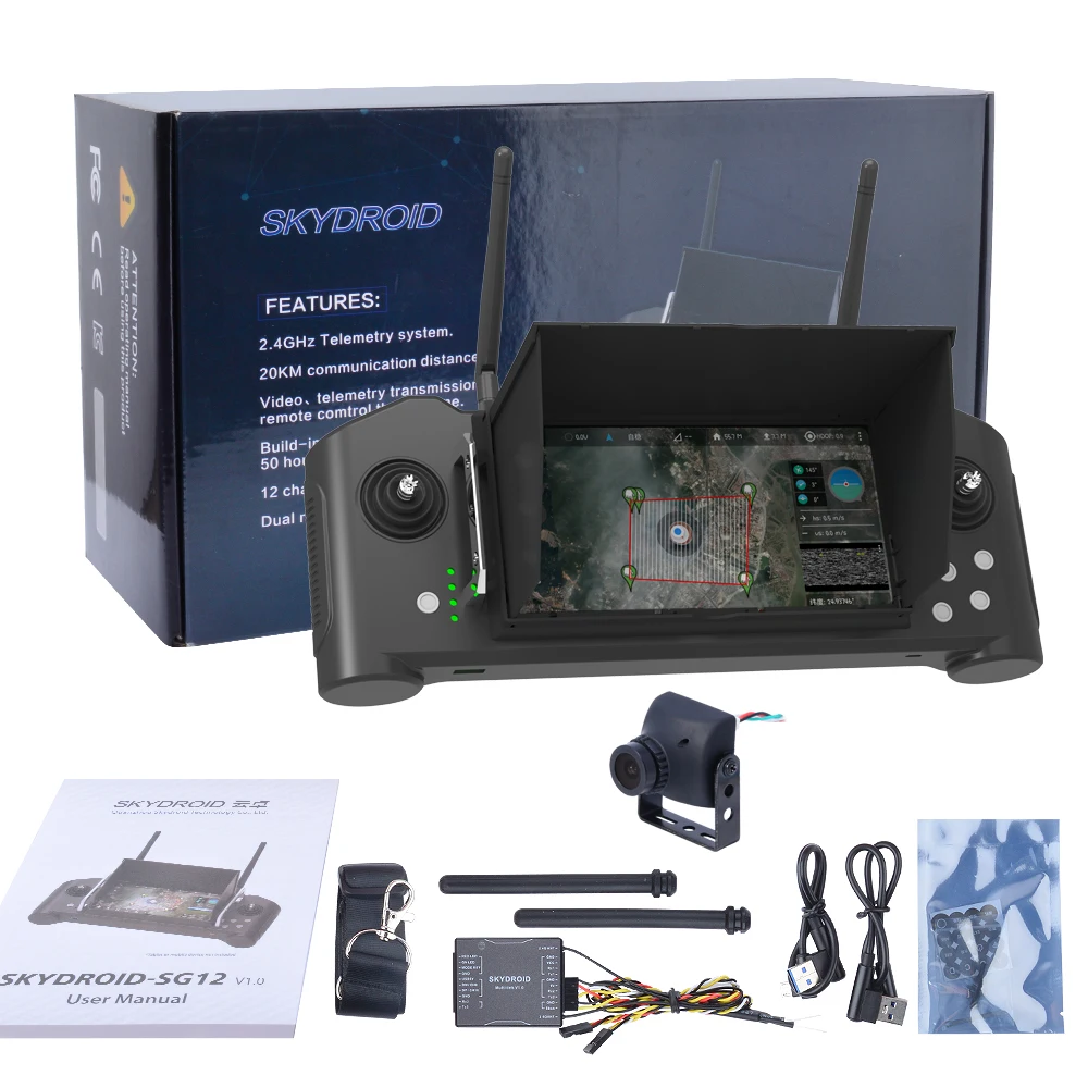 Skydroid SG12 цифрового изображения передачи данных передачи Управление 3-в-1 Дрон для защиты растений ссылка Дистанционное Управление - Цвет: With MINI camera