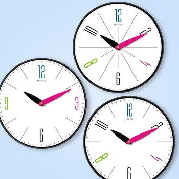 

Nordic simple creative clock wall clock living room modern atmosphere personality mute fashion net red ins color clock