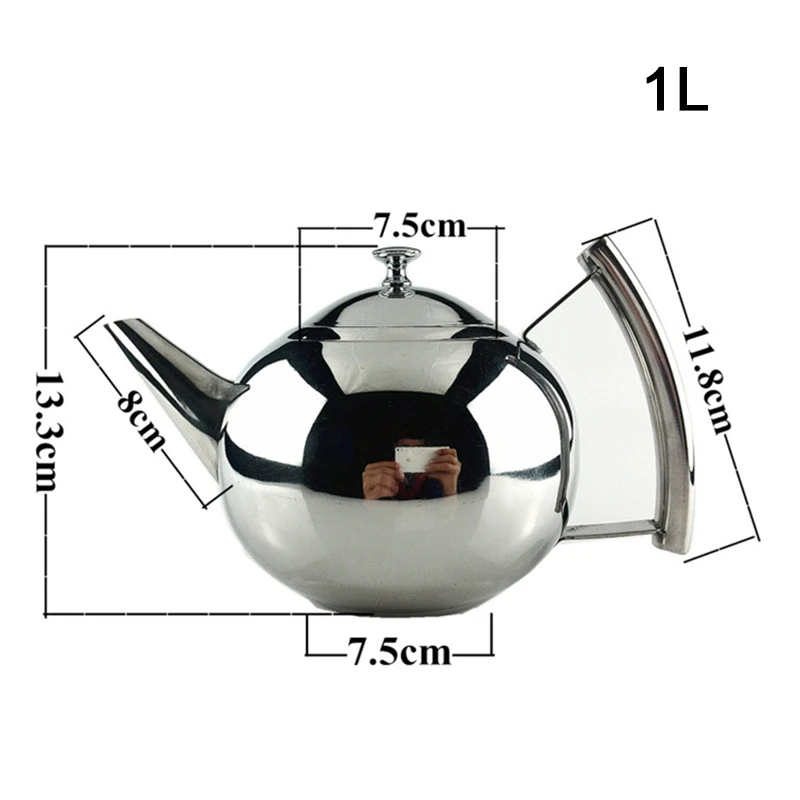 Large Capacity Stainless Steel Teapot Container Coffee Pot Kettle Filter Restaurant Container Home Hotel Cafe Bar