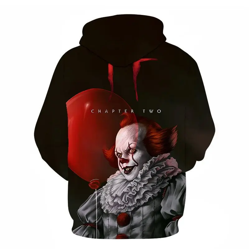 3D Толстовка с капюшоном Pennywise для Хэллоуина, одежда для пар, 3D Толстовка Унисекс В Стиле Хип-хоп, осенняя уличная толстовка с капюшоном размера плюс(S-6XL