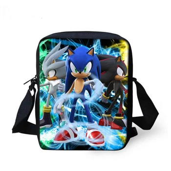 

WHEREISART Mini Messenger Bag Sonic the Hedgehog Print Cartoon Boys Girls School Bag Children Bookbag Kids Best Gift Mochila