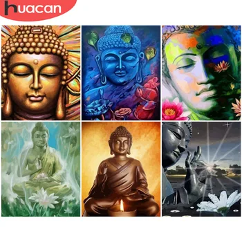 

HUACAN Paint By Numbers Buddha Kits Drawing On CanvasPictures By Number Handpainted Home Decoration