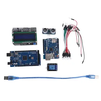 

2560 r3 Kit Ultrasonic Sensor HC-SR04 Breadboard Expansion Cable Relay Module 448A