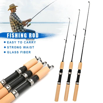 

Portable Winter Fishing Rod Glass Fiber Telescopic Rod Outdoor Short Fishing Pole for Winter Freshwater Travel
