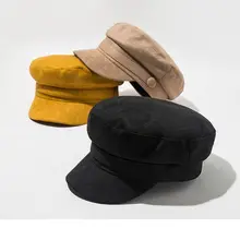 Британский стиль, ретро замшевый Бархатный берет, кепка для женщин и девочек, Классический круглый плоский верх, таксистка, новорожденный, живописный козырек, остроконечная шапочка, темно-синяя шапка