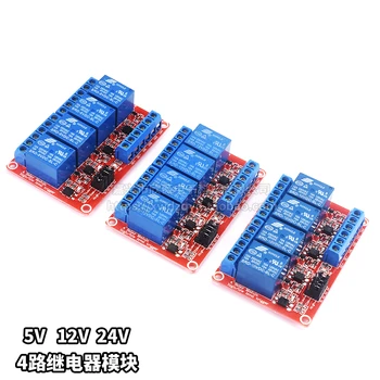 

1PCS/lot 4 Channel 4 Road relay module with optocoupler isolation Support high and low level trigger relay module 5V 12V 24V