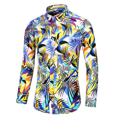 6XL 7XL повседневная мужская рубашка, осень, Новое поступление, индивидуальная, с принтом, с длинным рукавом, рубашки для мужчин, s, модная, большой размер, деловая, Офисная рубашка - Цвет: 05 739White