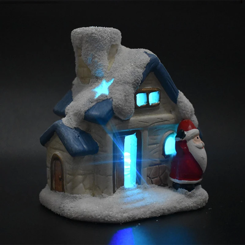 Декорационные светодиодные светильники светящаяся дача, сказочный Европейский Снежный сцена, дом, детский подарок, рождественские украшения, светодиодный ночник