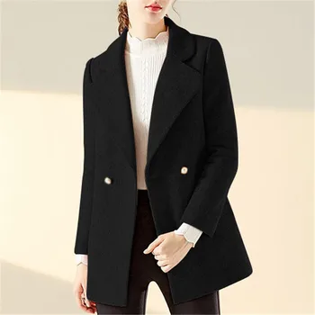 

Women Blazer Dress Autumn Black Blazer Women Korean Female Elegant Jacket Blazer Office Double-breasted Long Lace Blazer Jacket