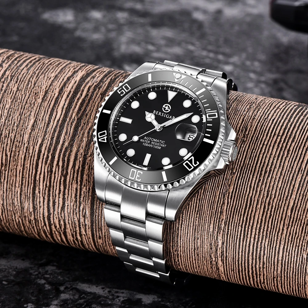 BERSIGAR Men's Automatic Watch Stainless Steel 100M Waterproof Business  Mechanical Watch Erkek Izle Relogio Masculino|Mechanical Watches| -  AliExpress