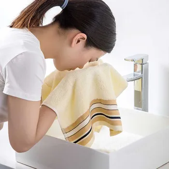 

Hot Sell Bamboo Fiber Face Towels for adult Quick dry Soft Microfiber Absorbent hair towel Beach Bath Solid stripe hand towel