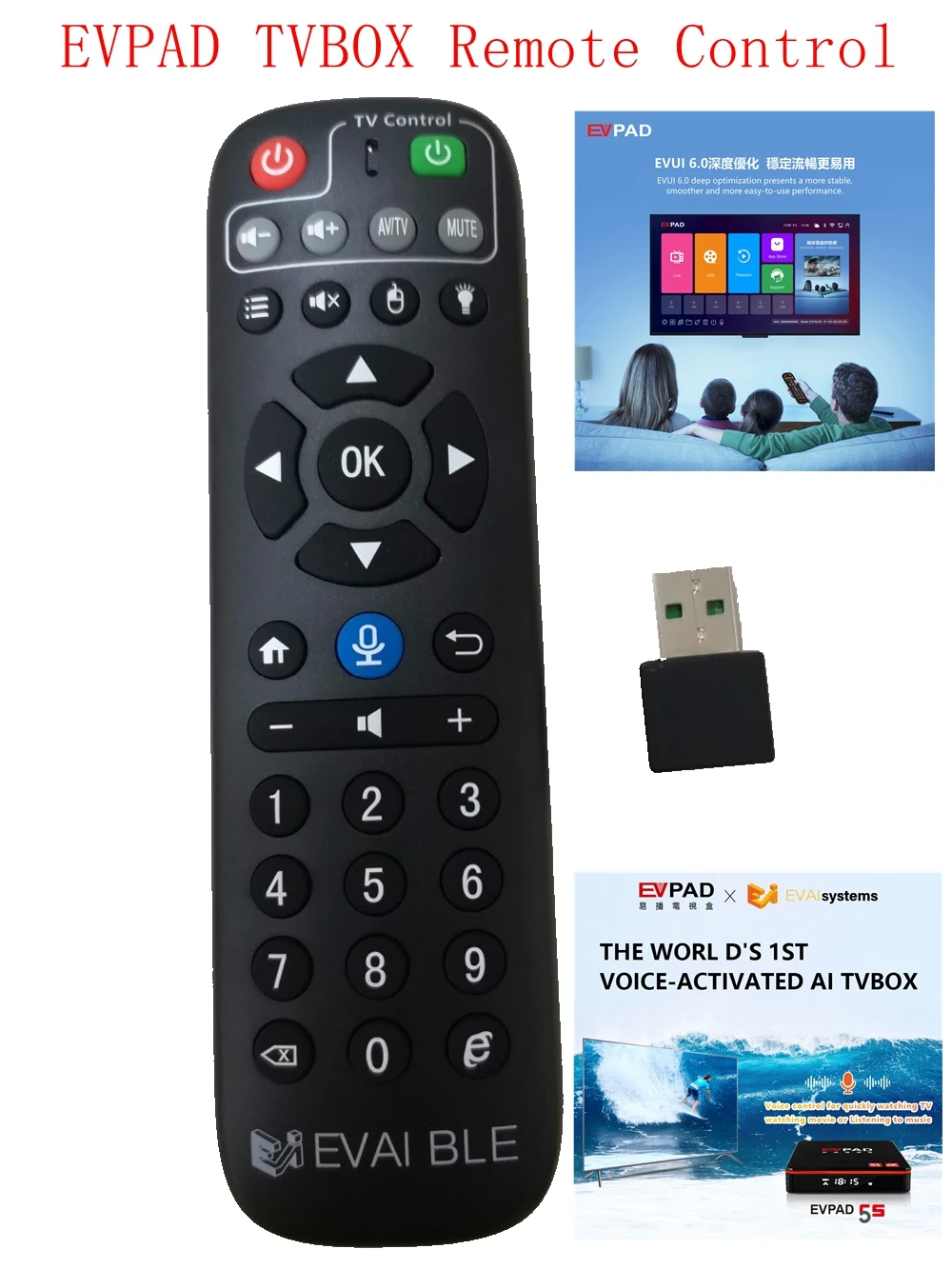 Оригинальный пульт дистанционного управления для EVPAD TV BOX evpad 6p 5s 5max MX3 fly air mouse |