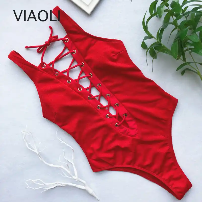 red push up bodysuit