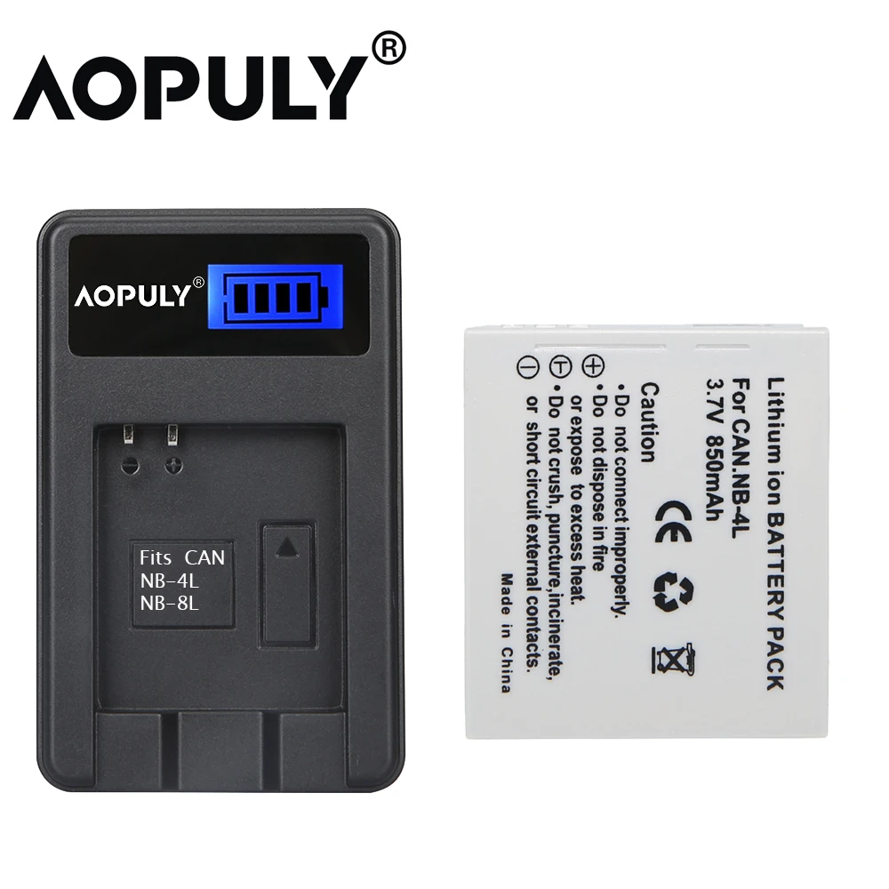 AOPULY 1 шт. NB-4L NB 4L NB4L аккумуляторная батарея + USB ЖК-зарядное устройство для цифровой