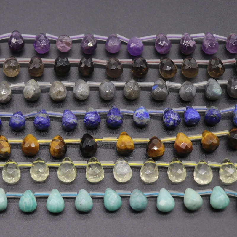 10*14mm Natural Stone Pink Crystal Drop-shaped Faceted Loose Beads Beaded for Women Jewelry Making DIY Bracelet Necklace Parts