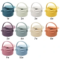 Baby Infant Learning Feeding Snack Cup Solid Color BPA Free Food Storage Box Container With Silicone Lid For Children 1