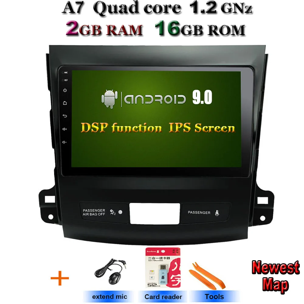 Android 9 A7 2G DSP ips android 10 автомобильный dvd gps мультимедийный плеер для Mitsubishi Outlander xl 2 Автомобильный dvd Навигатор Радио Видео Аудио плеер 4007 - Color: Android 9 A7 2G