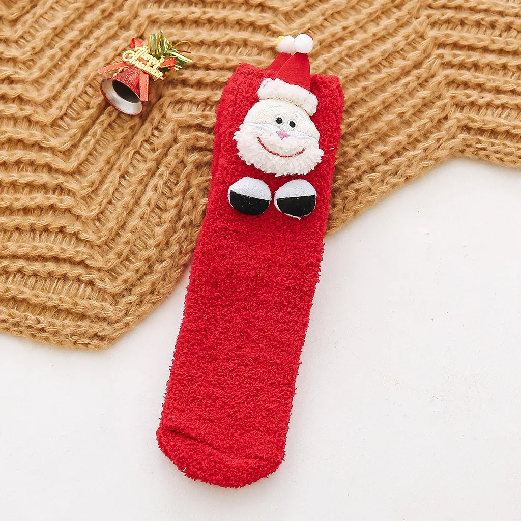 JAYCOSIN 1 Pair Women socks Casual winter Christmas Socks David's deer Socks Cotton Cartoon Keep Warm lady Socks Christmas Gift