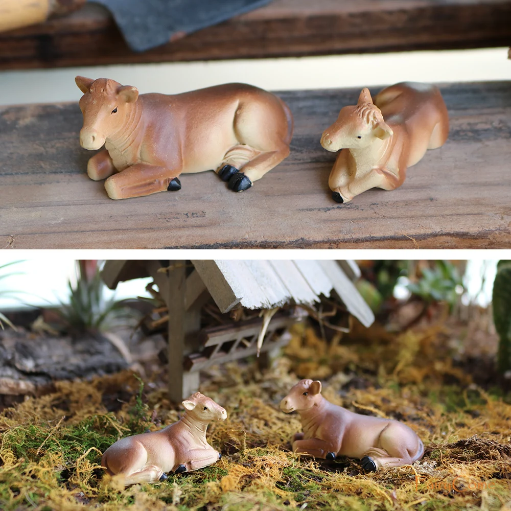 Resin Miniature Animals Fairy Garden Mini Forest Farm Animal Realistic Micro Tiny Animals Figurines Squirrel Chicken Bunny Set