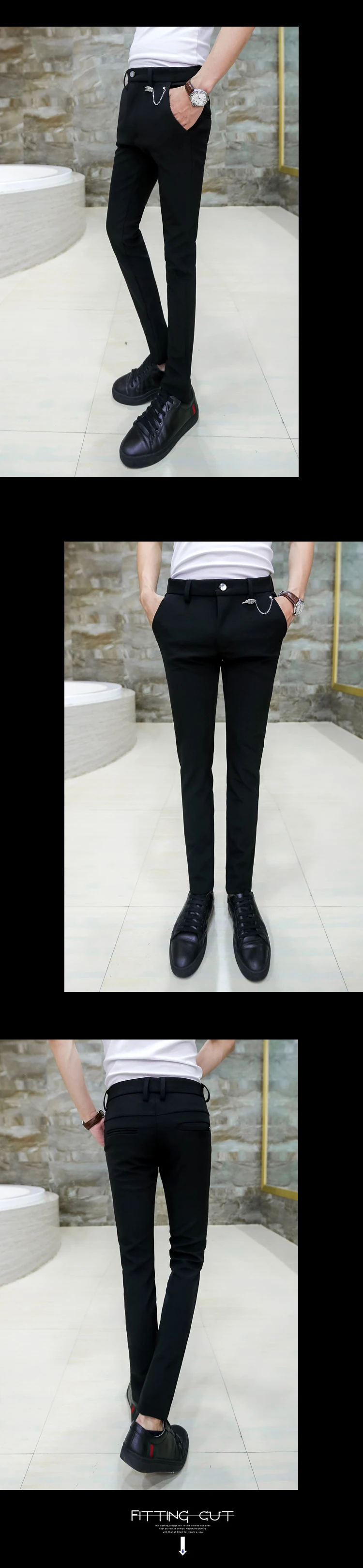 Зимние плотные брюки Мужская модная уличная одежда обтягивающие мужские однотонные брюки кэжуал универсальные простые теплые брюки мужские черные