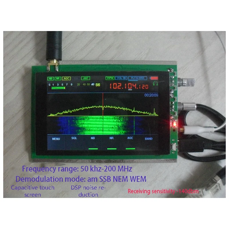 50 кГц 200 МГц Malachite SDR радио Malahit DSP 3 5 дюйма прикосновение Sn HAM приемопередатчик