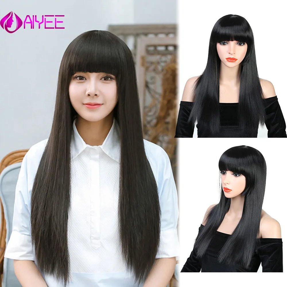 

AIYEE Synthetic Wig Cosplay Wig Resistant Black Purple Green Colors Part Heat Wave Blonde Wig Ombre Synthetic Wig