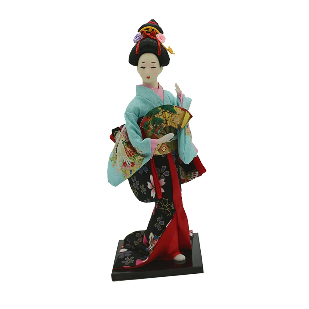 12 Inch Japanese Folk Crafts Dolls Kimono Doll Puppet Decoration Geisha