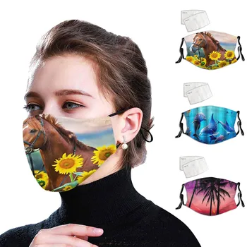

Sunflower Print Maks Windproof Foggy Haze Protective Mask Cotton Dustproof face mask fashion Protective mascarillas lavables