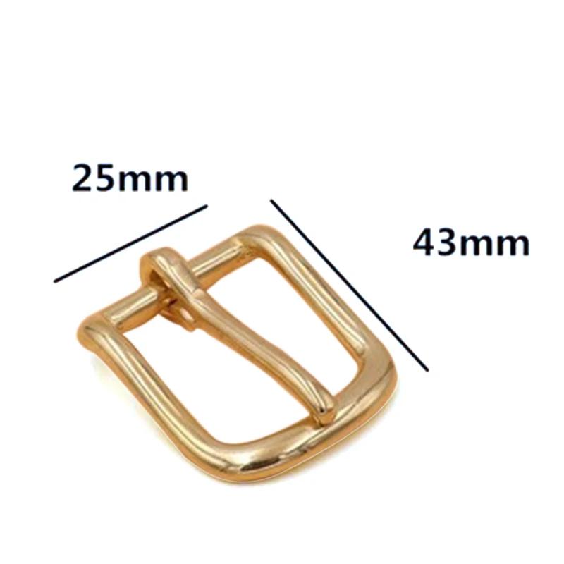 

Golden Brass For Heel Bar Buckle Rectangle Single Pin Roller Buckle Fit Belt Bag