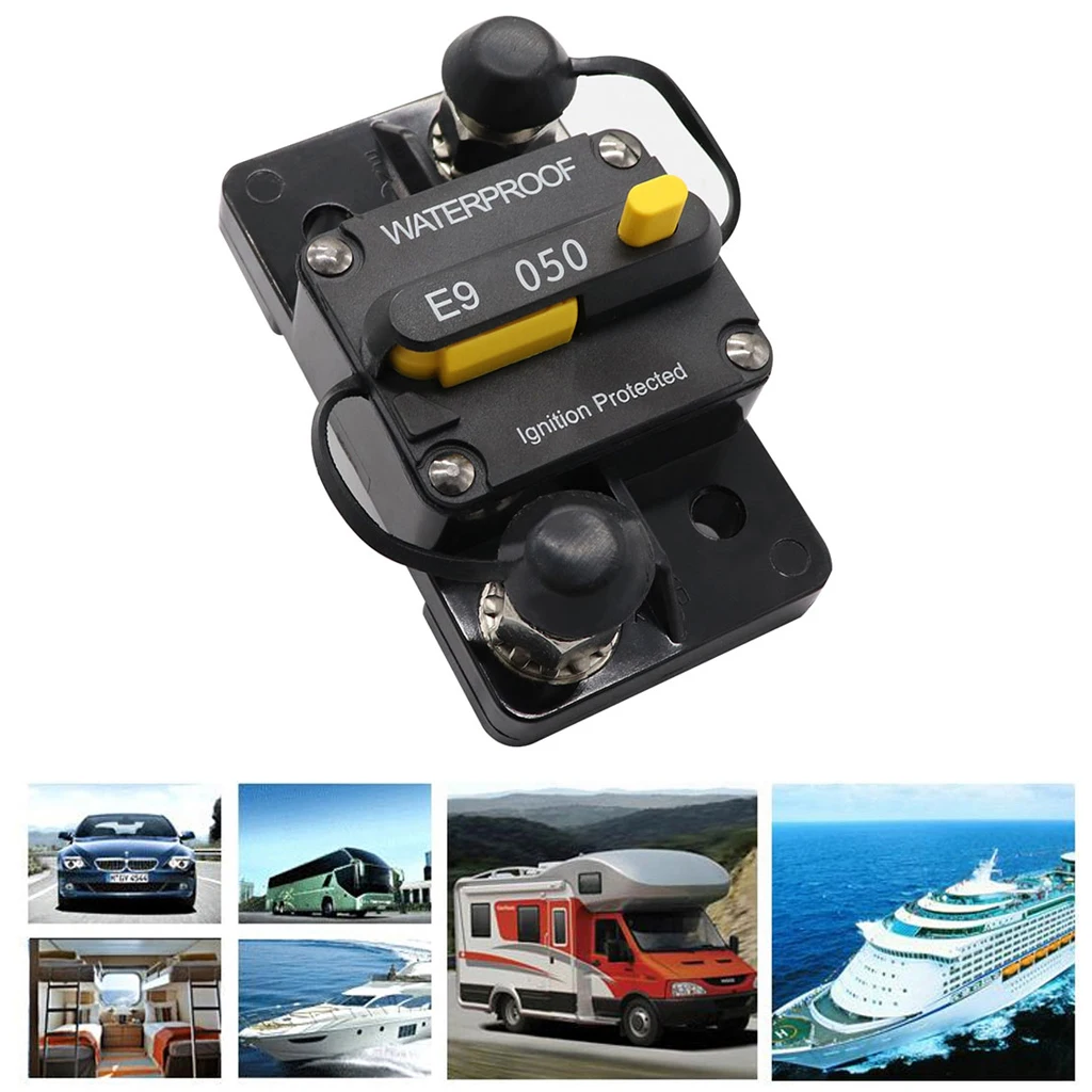 Stereo Audio Circuit Breaker Fuse Holder With Manual Reset Switch Waterproof