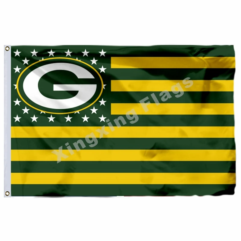 Флаг с логотипом Green Bay Packers, 3ft X 5ft, полиэстер, НФЛ, баннер с логотипом Green Bay Packers, летающий Размер № 4, 90X150 см, пользовательский флаг - Цвет: A1