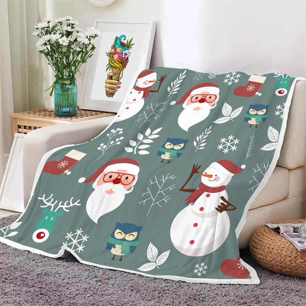 

CLOOCL Ugly Christmas Santa Claus Blanket Snowman 3D Flannel Blanket Bedding Blanket Office Nap Sherpa Blanket Drop Shipping