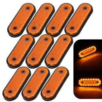 

10 Pcs Trailer RV Clearance Side Marker Light 20 LED Surface Mount T8WF