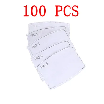 

100PCS Layers Activated Carbon Filter PM2.5 Mask Anti Haze mouth Mask anti dust mask Filter paper Health Care