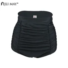 JLI мая, клетчатые плиссированные бикини-брюки, женские Сексуальные облегающие пляжные милые шорты с высокой талией для серфинга, быстросохнущие женские купальники