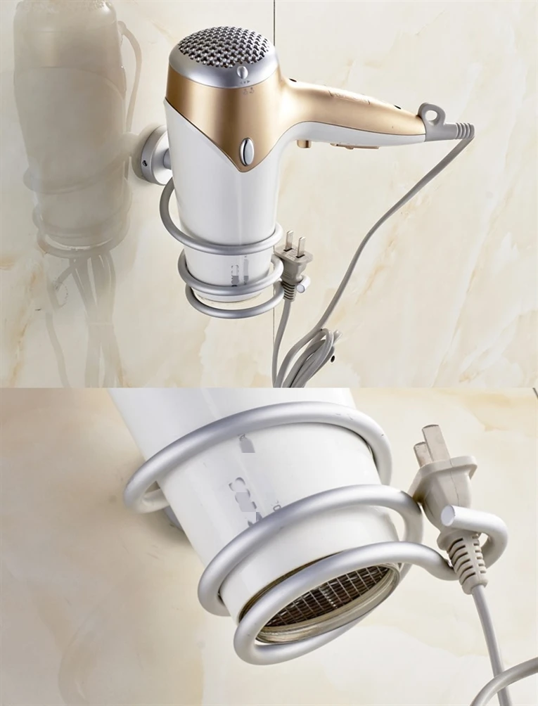 1 шт. инновационный настенный фен из нержавеющей стали для ванной комнаты, полка для хранения, держатель для фен, полки из алюминия