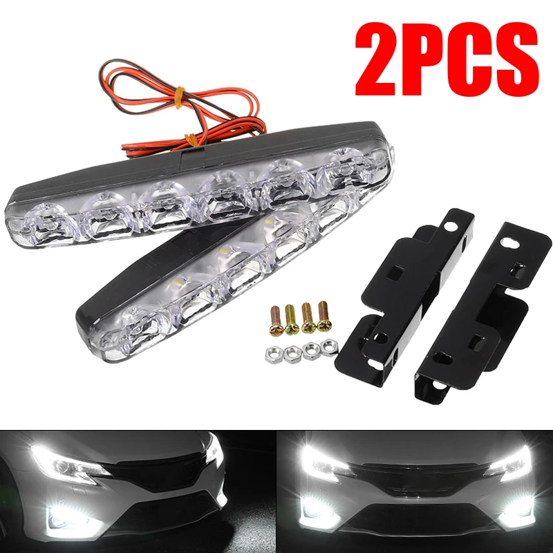

2019 New 2pcs/set 6 LED 12V Daytime Driving Running Light DRL Car Fog Lamp Waterproof White 6000K Car Light Source