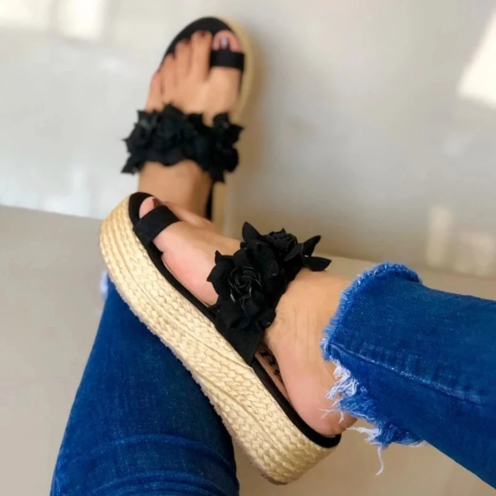 

ADISPUTENT Woman Platform Slippers Casual Flower Slippers Beach Flip Flops Sandals Women Sandals Summer Sexy High Heel Slippers
