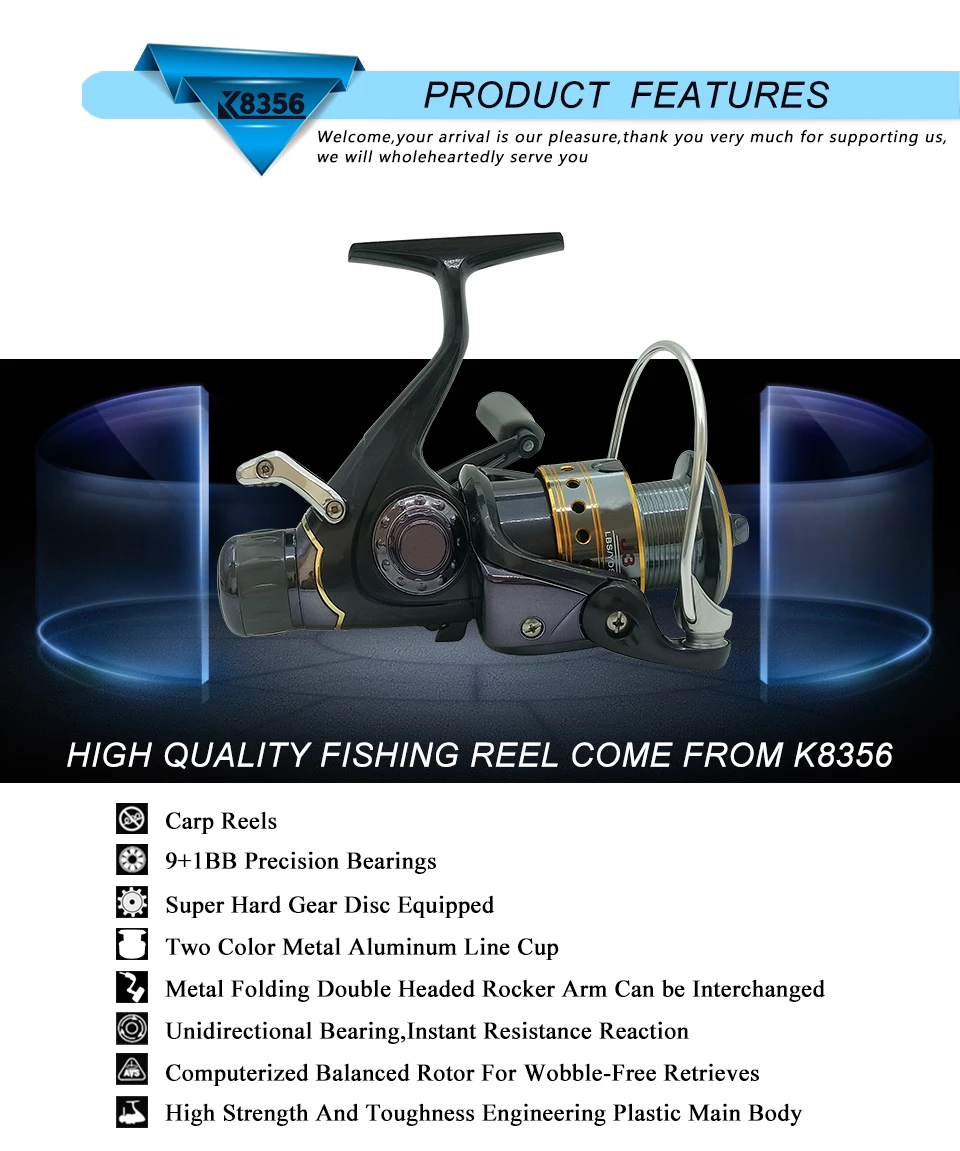 K8356 5.51 9+1BB Dual Brake Saltwater Fishing Reel Metal Spool Sea Boat Spinning Carp Fishing Reels With Extra Spool 3000-5000_01